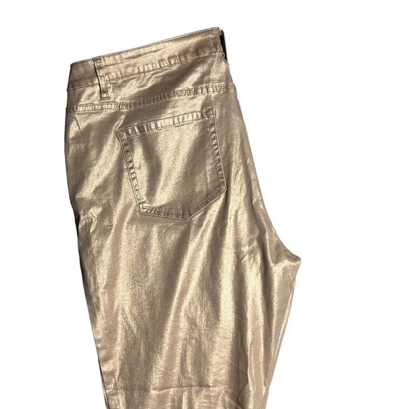 LANE BRYANT ROSE GOLD PINK HIGH RISE SKINNY PLUS SIZE CAPRIS PANTS WOMENS SZ 20 - Picture 12 of 12